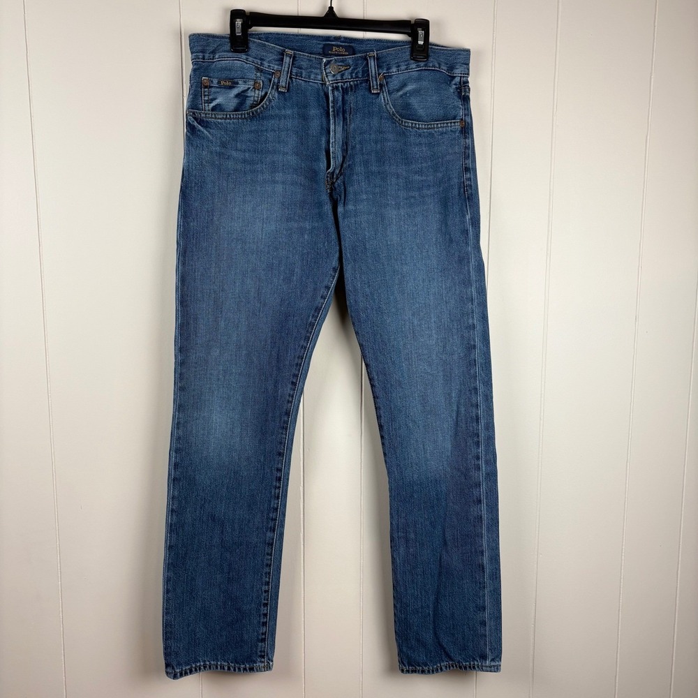 Polo Ralph Lauren Varick Slim Straight Jeans Mens 32x32 Blue Medium Wash Denim